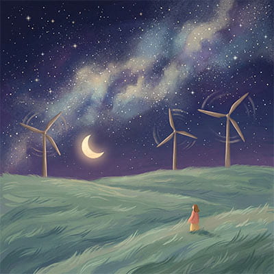 Starry Windmill Field